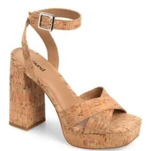 Abound Tenille natural Cork Platform Sandals Size 10